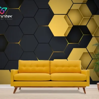 Papel de Parede Hexágono 3D