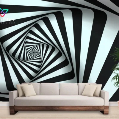Papel de Parede Túnel Ilusão Ótica Gótico