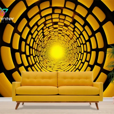 Papel de Parede Túnel Ilusão Ótica Futurista
