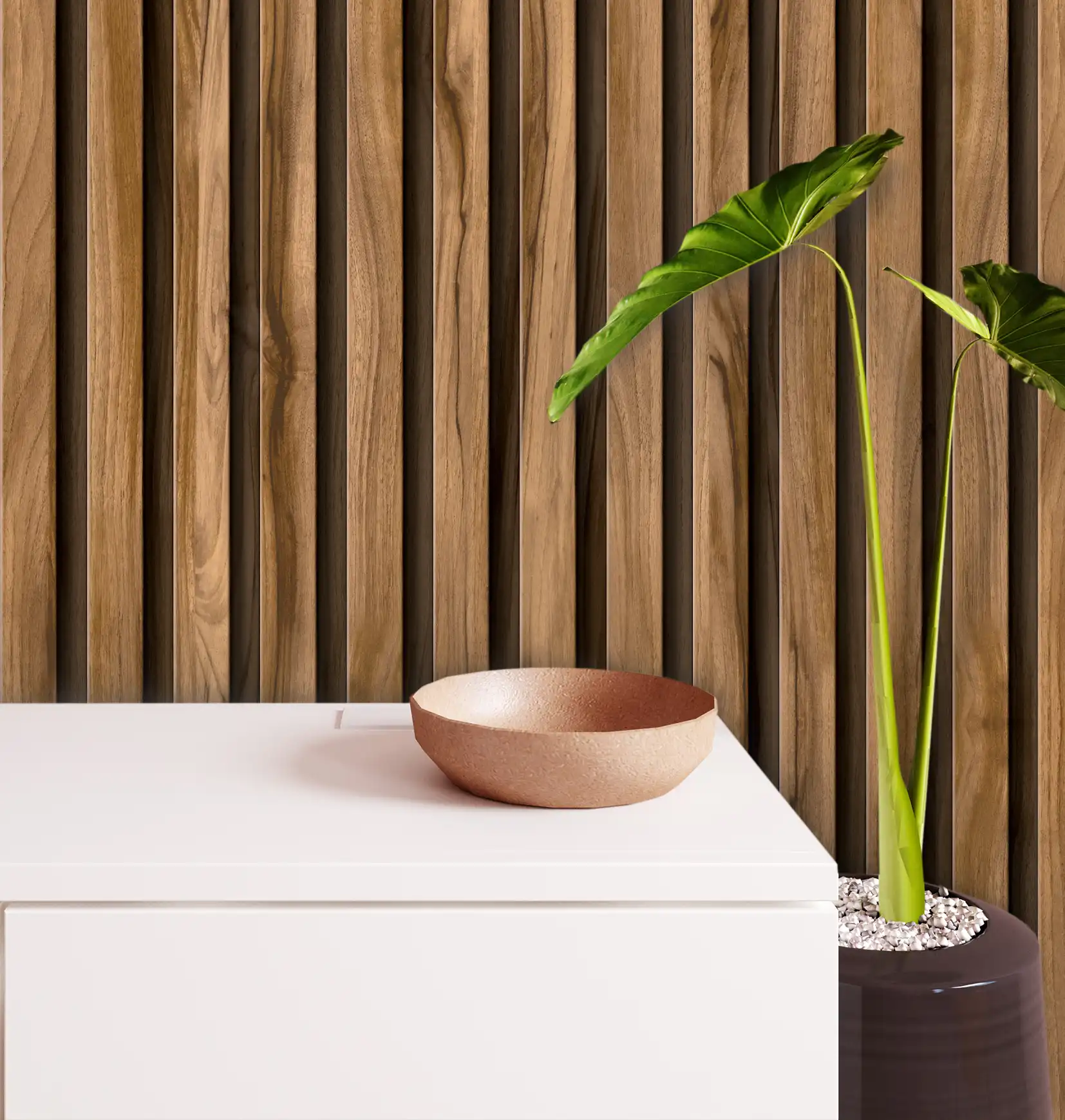 Papel de Parede Madeira Ripada 01
